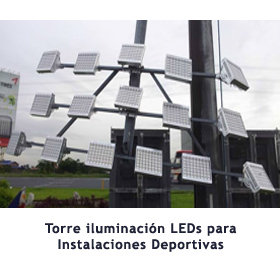 Torre iluminación LEDs Instalaciones Deportivas